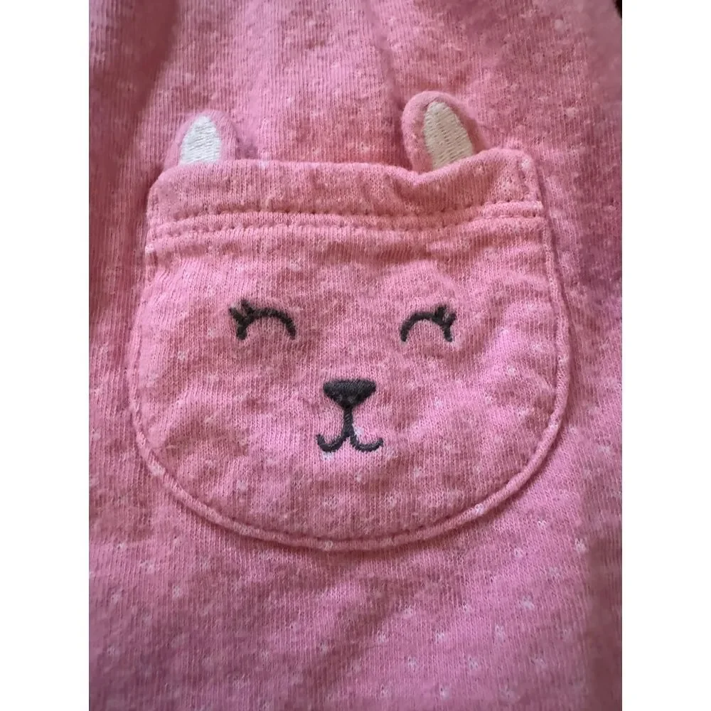 Carter's Pink‎ Baby Hooded Jacket with Cute Kitty Face Design 24M